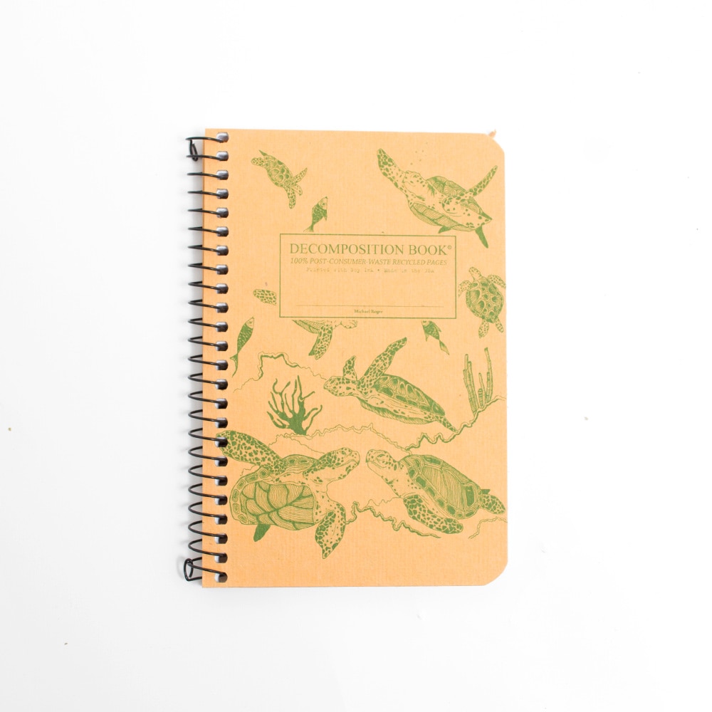 Michael Roger Press, Composition Book, Art & School, 4"x6", Decomp, Green Sea Turtles, 150891
